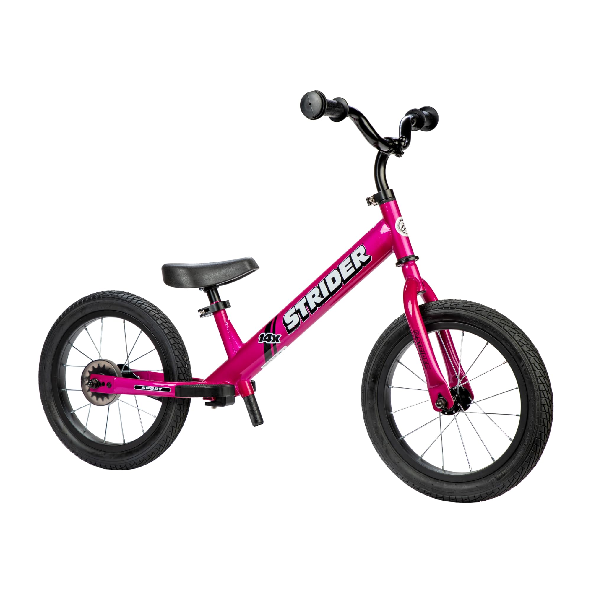Strider 14x Balance Bike for Kids 3-6 Years with Kid-Size Grips | Performance Footrest | All-Purpose Tires | Padded Seat | Easy Assembly & Adjustments