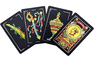 CDBXRA Spanish Playing Cards, Original Spanish Cards Games Deck of Cards, Briscas Cards Puerto Rico Mexican Playing Cards (Black x 1)