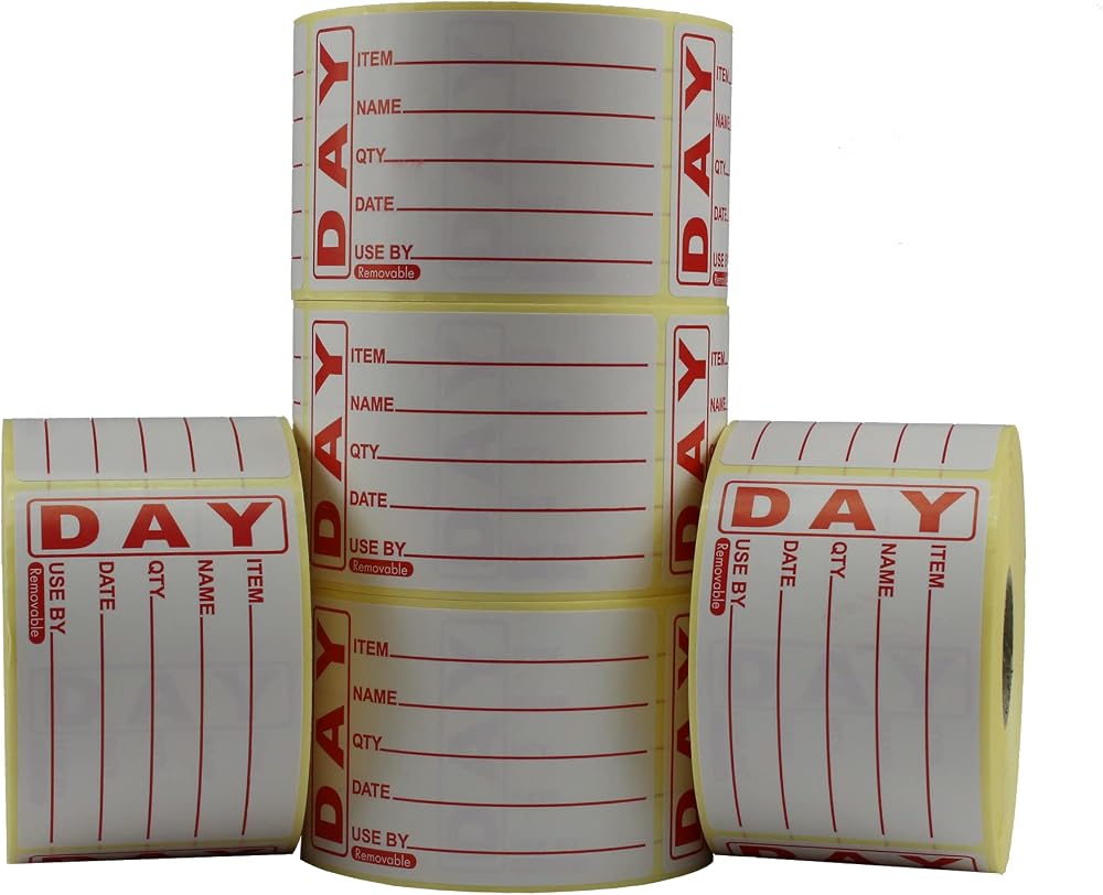 Label Metrics 49x75mm Prepped Food Labels Removable 500 Roll x5