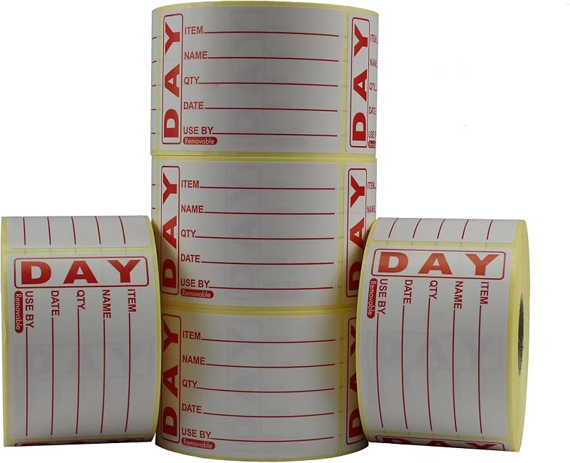 Label Metrics 49x75mm Prepped Food Labels Removable 500 Roll x5