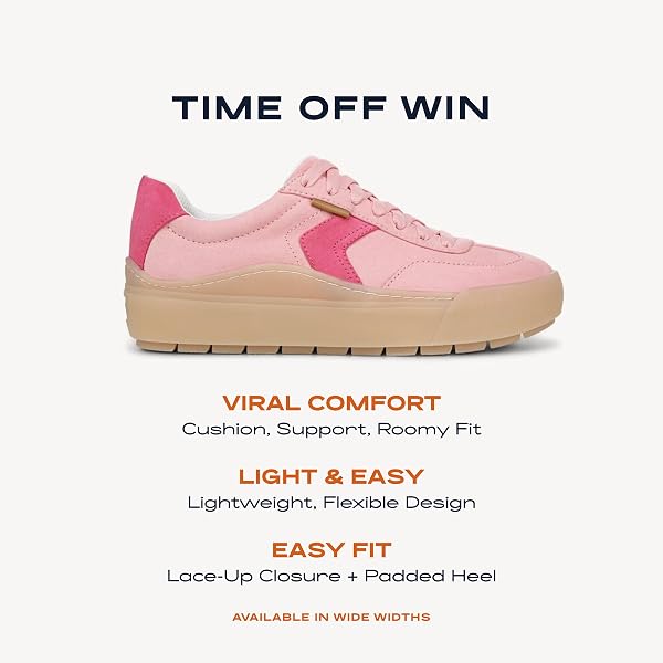 DR. SCHOLL’S WOMEN’S TIME OFF WIN SNEAKER PINK LEMONADE FABRIC 5 M