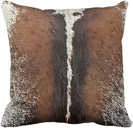 Amazon Com Emvency Throw Pillow Cover Brindle Brown Cowhide
