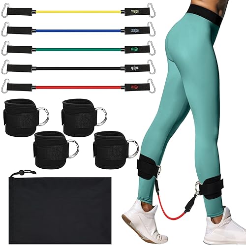 Shappy Pcs Ankle Resistance Bands with Cuffs, Ankle Tube Bands