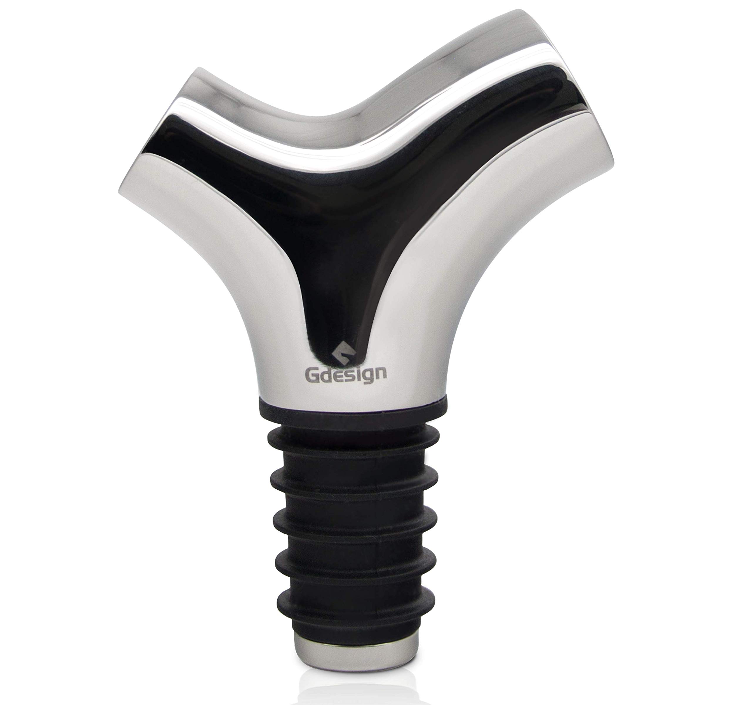 Gcurtain Stainless Steel Wine Topper Stoppers, Wine Saver with Silicone, Triangular Wine Bottle Stopper, Sliver