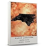 North Carolina United States Map Poster, North