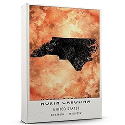 North Carolina United States Map Poster, North