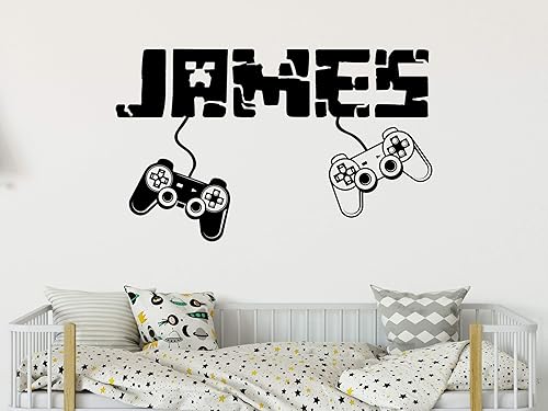Amazon Com Personalized Name Boy Wall Decal Gamer Custom Name