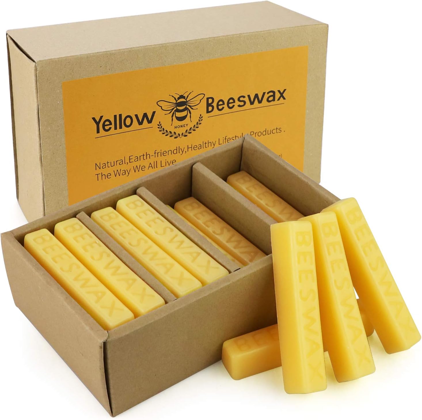 CREASHINE 24pcs Yellow Beeswax Bars, Candle Making Wax, 1oz Bees Wax Bars Cosmetic Grade