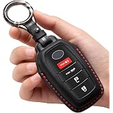 YONUFI for Toyota Key Fob Cover Leather Case Keychain, Black | Compatible Toyota Tundra, Venza, RAV4 Prime, Sienna, Corolla C