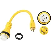 ONETAK NEMA L14-30P to SS2-50R ETL Listed 1.5FT Twist Lock 10 AWG 120V/240V 30 Amp 4 Prong Male Plug Female Receptacle RV Generator Marine Shore Power Cord Adapter