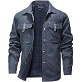 HYPESTFIT Men's Plaid Flannel Lined Shirt Jackets