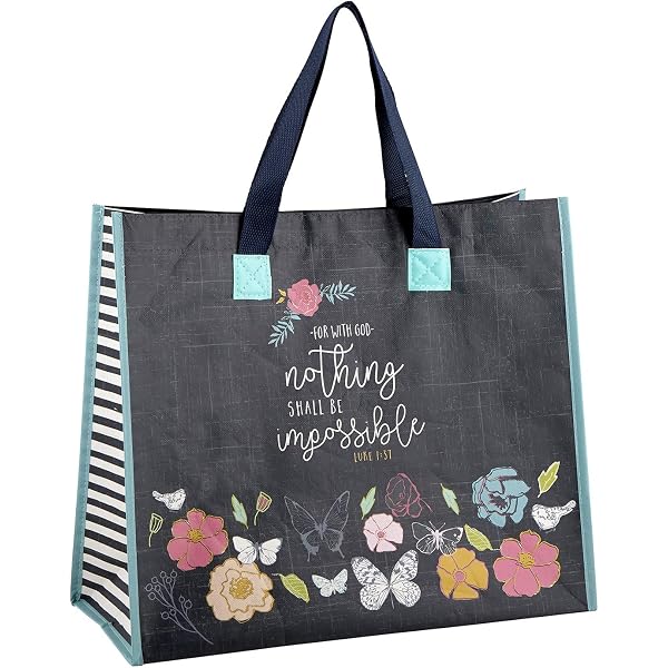 Sac Fourre-tout Toile Bible Chrétien - 40x35cm, Imprimé "Jesus Loves You" | Cadeau Religieux Pour Femme, Shopping, Voyage - 3