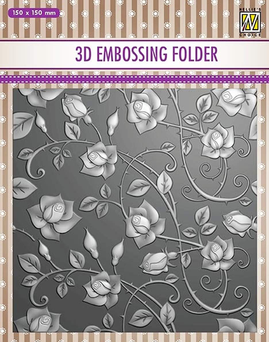 Nellie's ChoiceEmbossing Folder - Roses, Minimalist Style