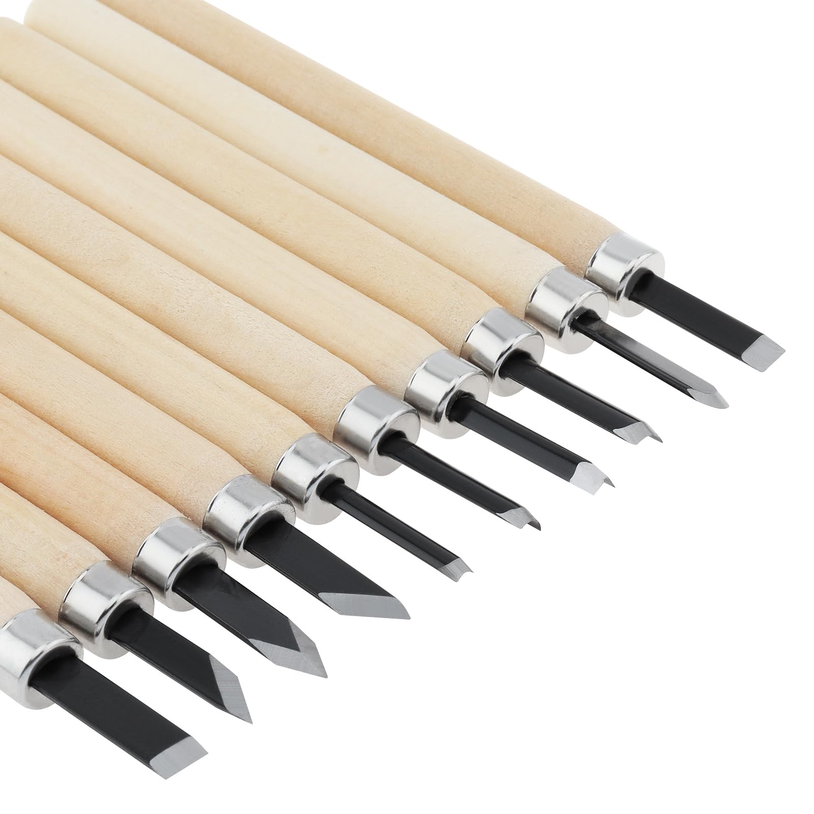 OriGlam 10pcs Professional Wood Carving Chisel Set - Carbon Steel Woodworking Tools, Power Grip Chisels Great for Carving and Woodworking