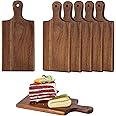 6 Pcs Personalized Acacia Cutting Boards with Handle, Wood Chopping Serving Board Set Bulk, DIY Engraving Gifts for Women Couples Wedding Anniversary Charcuterie Cheese Meat Pizza Bread Vegetables