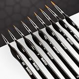 Rock Ninja Detail Paint Brush Set 9pcs Fine Detail Nylon Miniature Brushes