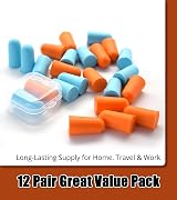 JANYUEPAI 12 Pairs Foam Ear Plugs 38dB SNR Noise Cancelling Blue Orange Case view 5
