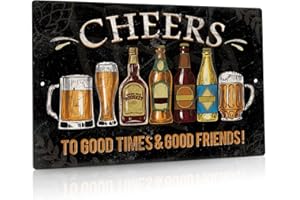 Putuo Decor Cheers Metal Tin Sign Bar Pub Man Cave Wall Decor 8"x12"