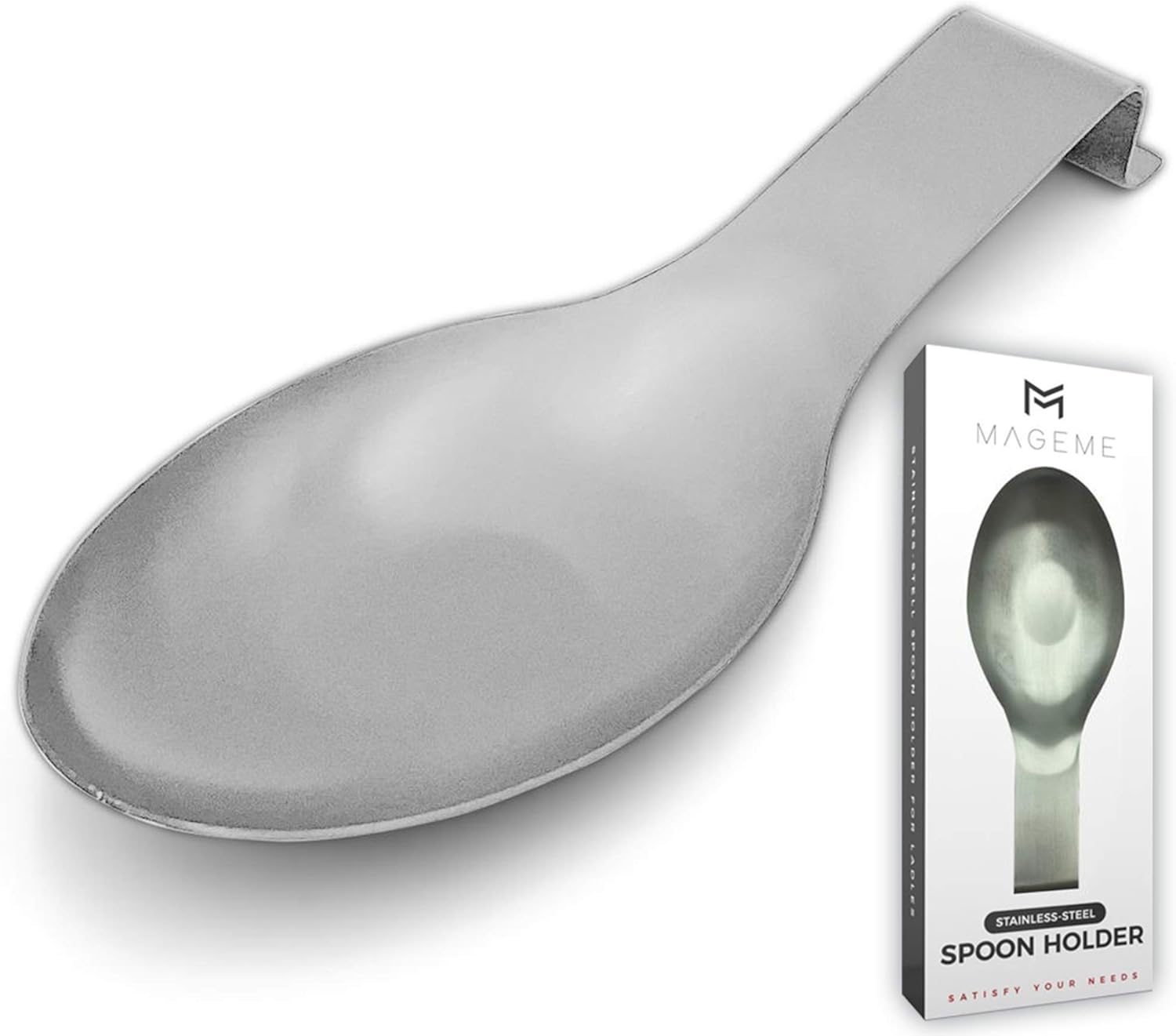 Matte Silver Spoon Rest, MAGEME Stainless Steel Spoon Rest