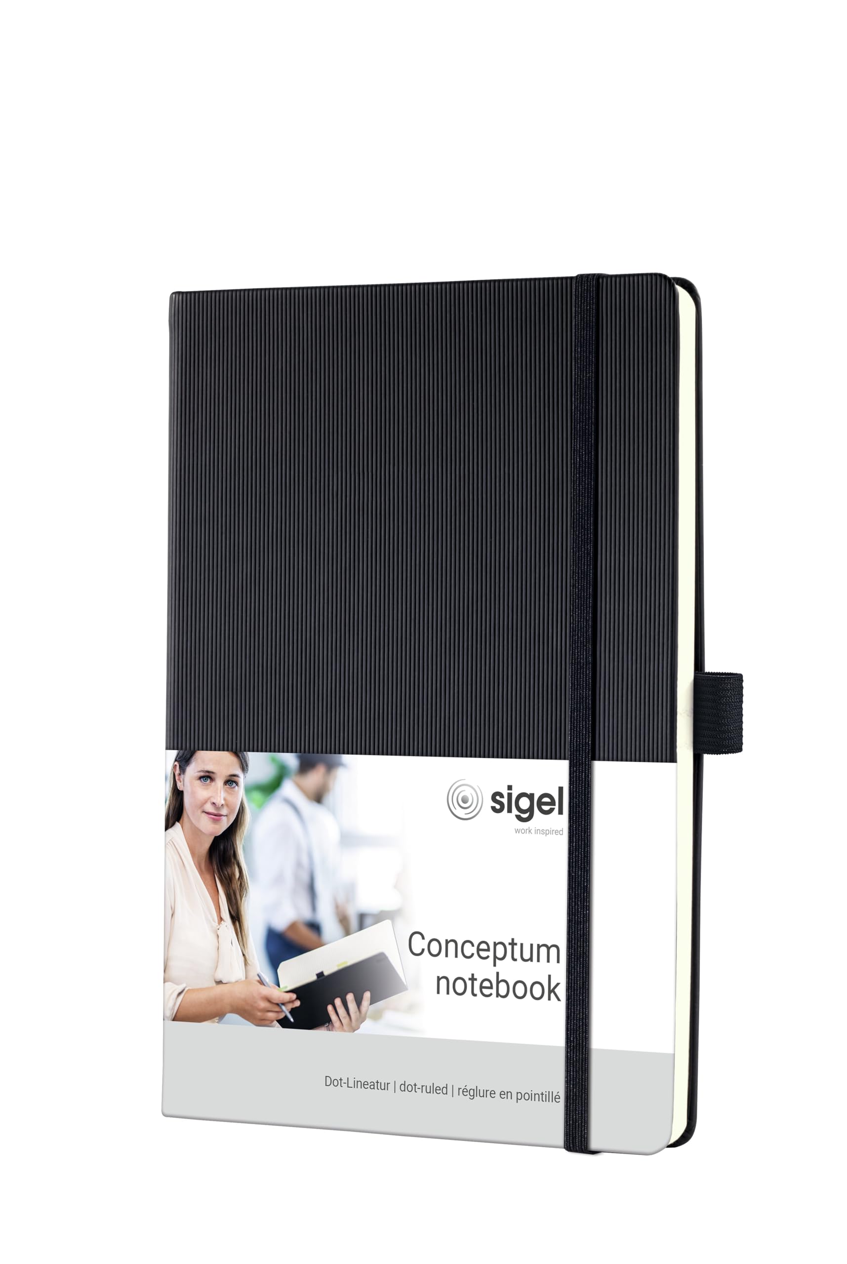 SIGEL CO109 Premium Notebook dotted, A5, hardcover, Black - Conceptum