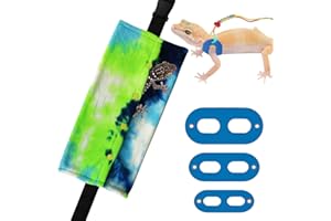 CUXFLS Bearded Dragon Carrier and Leather Leash, Adjustable Harness and Reptile Small Pet Coral Fleece Backpack for Outdoor Travel Walking Rest - Blue