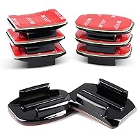 HSU Adhesive Mounts for GoPro Cameras - 4X Curved & 4X Flat Mounts Bundle with 3M Sticky Pads, Helmet Adhesive Sticky…