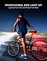 Rolgno Bike Lights Front and Back 1000 Lumen USB C IP65 Aluminum Set view 6