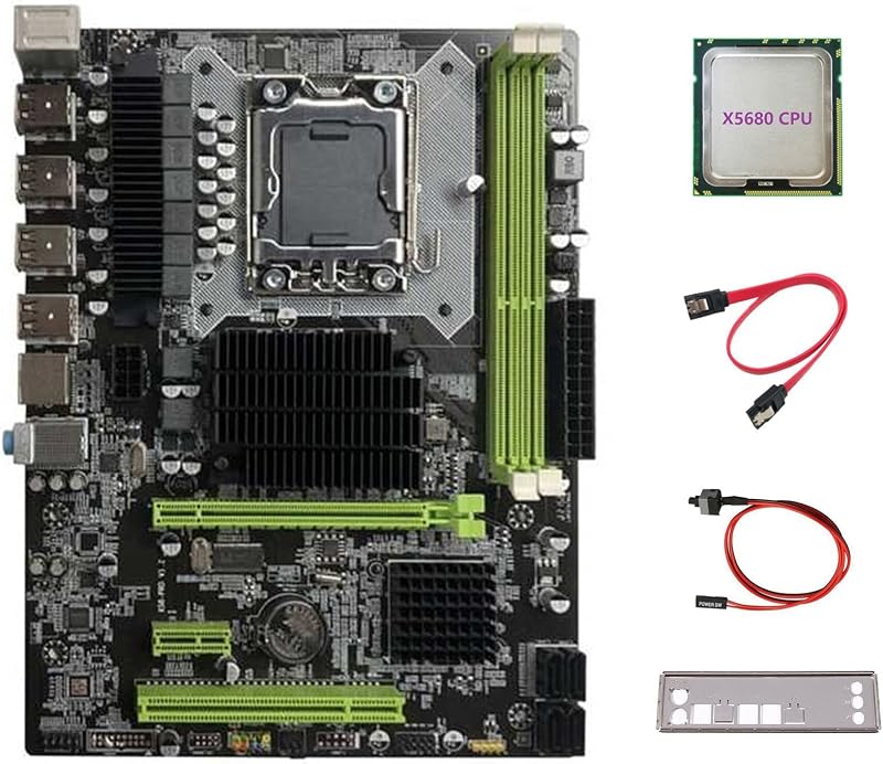 Lodokdre X58 Motherboard LGA1366 DDR3 Server Memory X5680 CPU+Cable