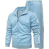 GXAMOY Men's Athletic 2 Pieces Tracksuit Casual Full Zip Jogging Sweat Suit Workout Sports Set Sportswear