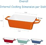 Invero 4x Mini Stoneware Rectangular Bake Dishes Set Red Blue Orange Green view 8