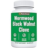 NutraScout Wormwood, Black Walnut & Clove Complex | Whole Body Detox Cleanse | Lab Tested, USA Made, Non-GMO, Easy to Swallow | 60 Capsules