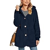 Bestbee Warm Fleece Jackets for Women, Fuzzy Hooded Casual Coats Lidies 2025 Cardigan Sweaters Outerwear with Pockets