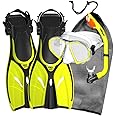 Promate Youth Snorkel Combo Set with Snorkeling Fins