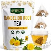 Dandelion Root Tea Bags - Liver and Digestive Support, 30ct | Plastic-Free, Plant-Based Tea Bags, String &amp; Tag, Caffeine-Free, No Additives &amp; Non-GMO, 2g per Bag