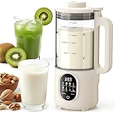1500ml Automatic Nut Milk Maker 20 Blades for Almond Oat Soy 10 in 1 Milk Plant Based Milks Chowder Juice with Delay Start Bo