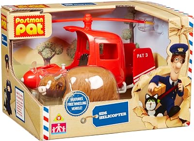 Character Postman Pat Deluxe SDS Helicopter Runaway Cow Vehicle Toy