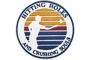 HIESPU STORE Cornhole Games Patch, Hitting Holes And Crushing Souls Embroidered Iron on Patch