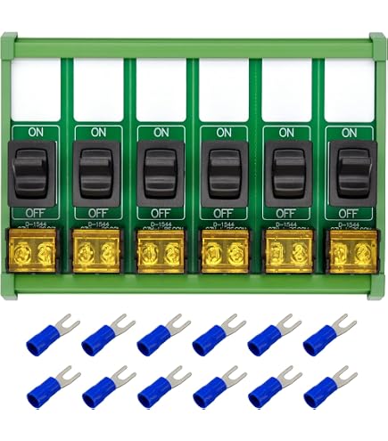 DIN Rail Mount 6 Channel Paddle Rocker Switch AC 115V 230V Power ...