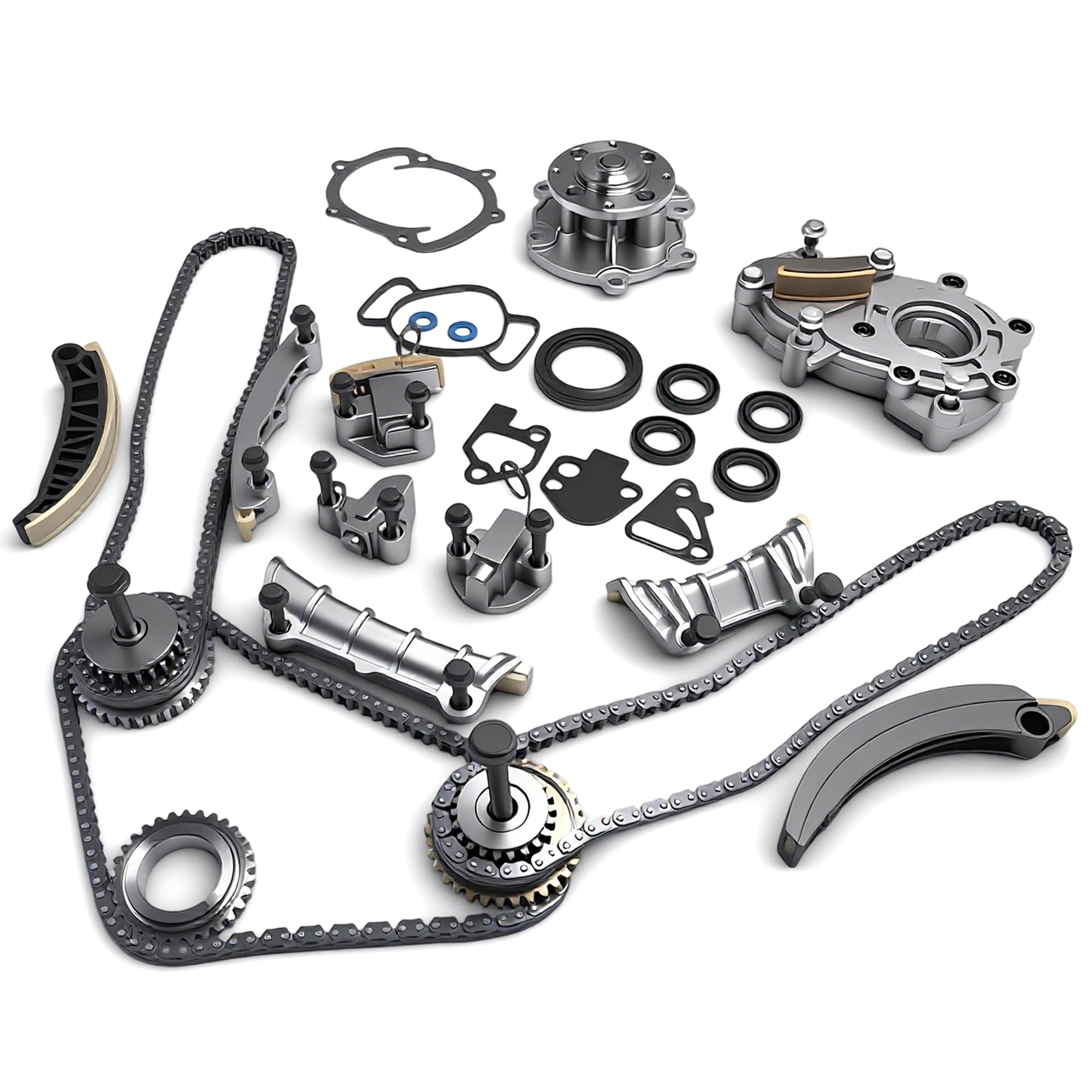 Photo 1 of Riyhch Timing Chain Kit With Oil Pump & Water Pump,Chain Tensione for Buick,for Pontiac,for Chevy,for Cadillac,for GMC,for Saturn,for Saab,for Suzuki,2007-2017,3.0L 3.6L V6 DOHC 24V,9-0753S