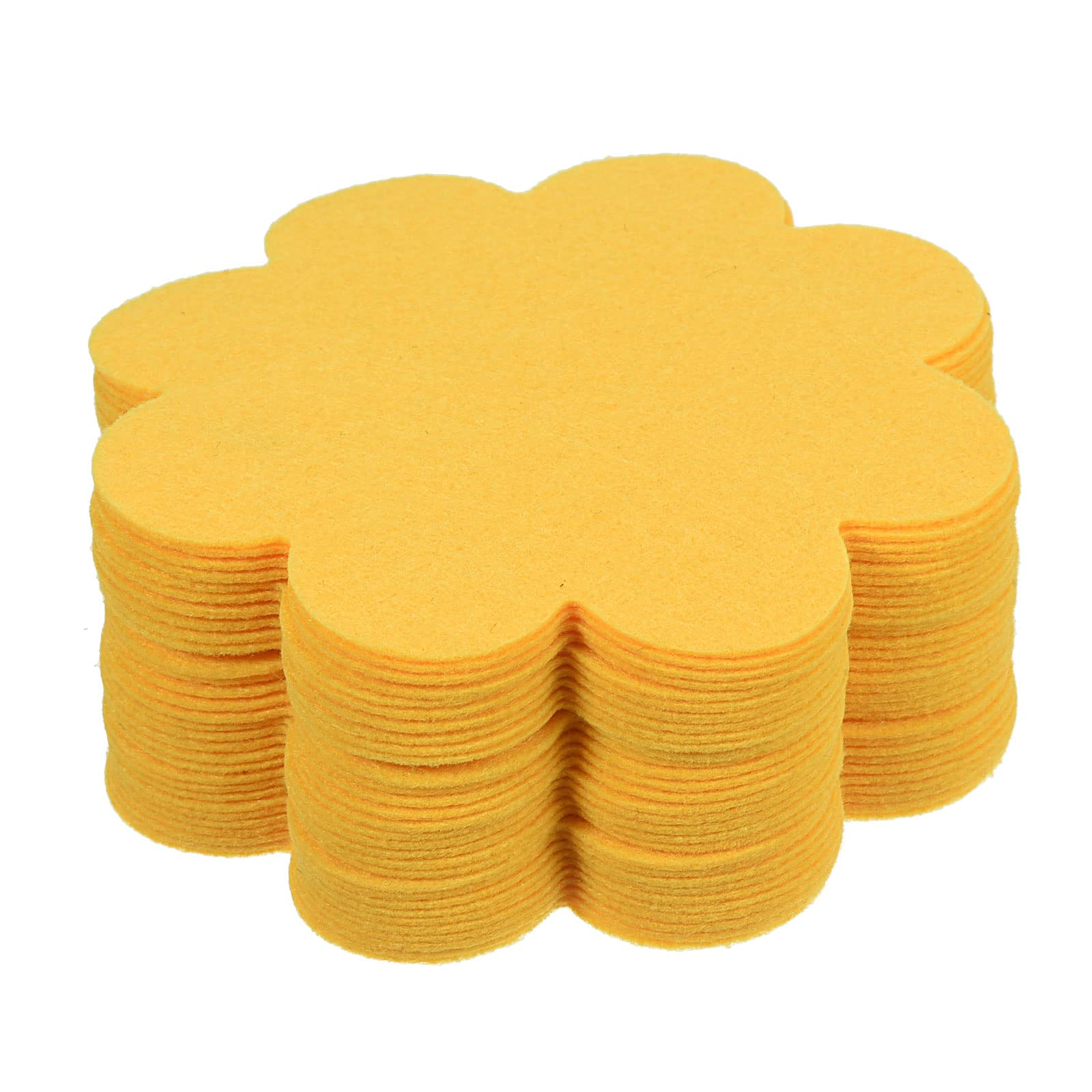 PATIKIL 4 Inch Plant Pot Hole Pad, 30 Pack Non-Woven Fabric Flower Shape Bonsai Bottom Soil Mat, Yellow