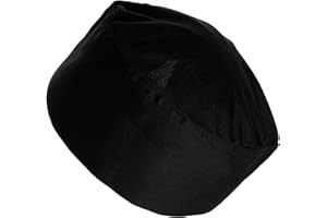 DOITOOL Black Elastic Chef Hat Japanese Korean Style Bouffant Beanie Breathable Cooking Hat for Restaurant