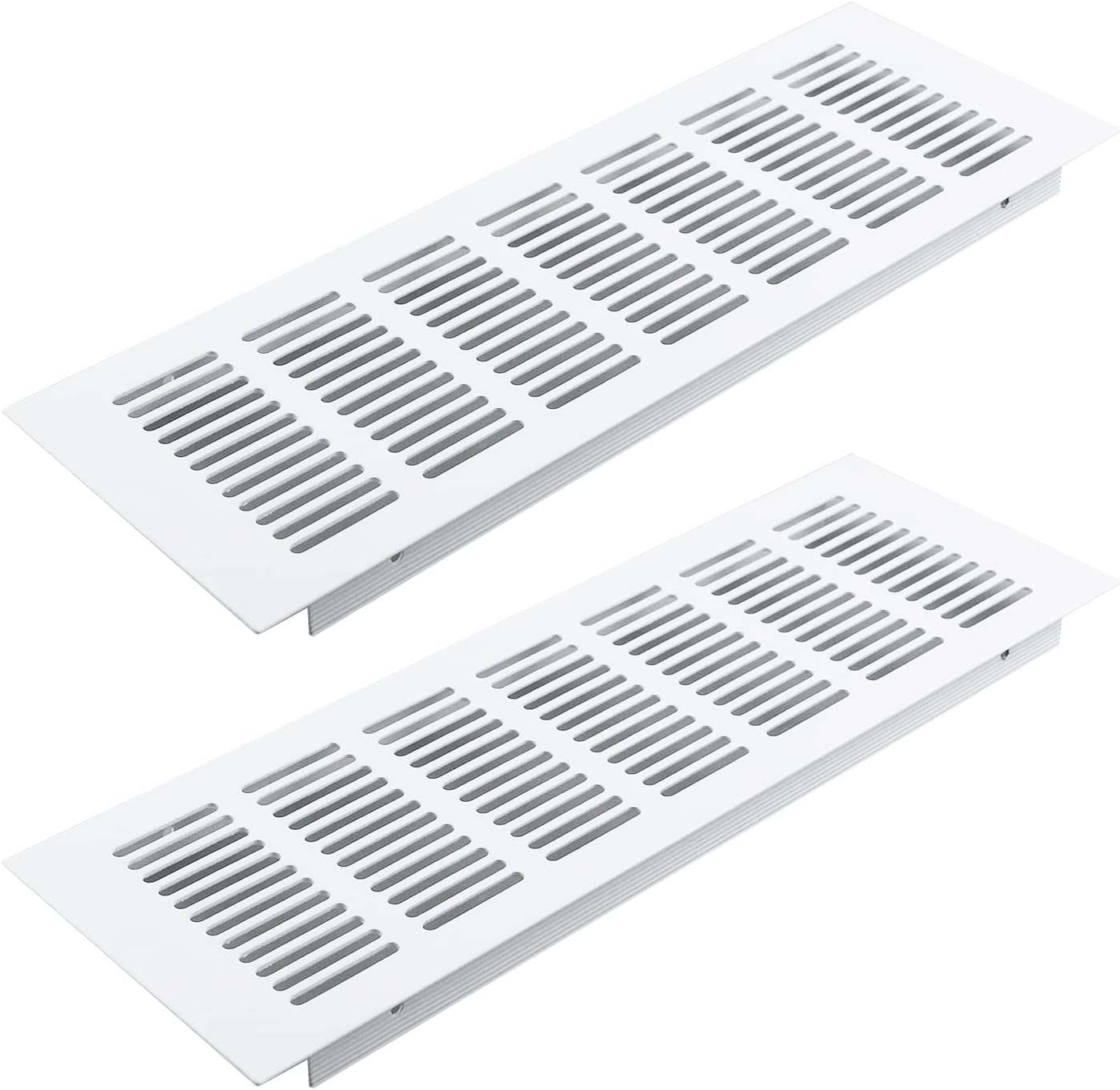 Registers, Grilles & Vents - Geesatis 11.8 x 4 inch / 300 x 100 mm Rectangle Shape Mesh Air Vent for Cabinet Shoe Cabinet Hardware Accessories Ventilation Cover, with Mounting Screws, White, 2 Pcs