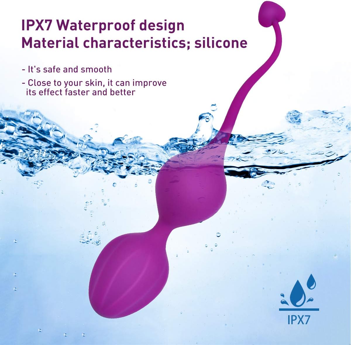 Kegel Exercise Balls for Women Ben Wa Weight Balls for Women Pelvic Exercise Ball Tightning Bladder Control Devices Silicone Luvsex: Health & Personal Care