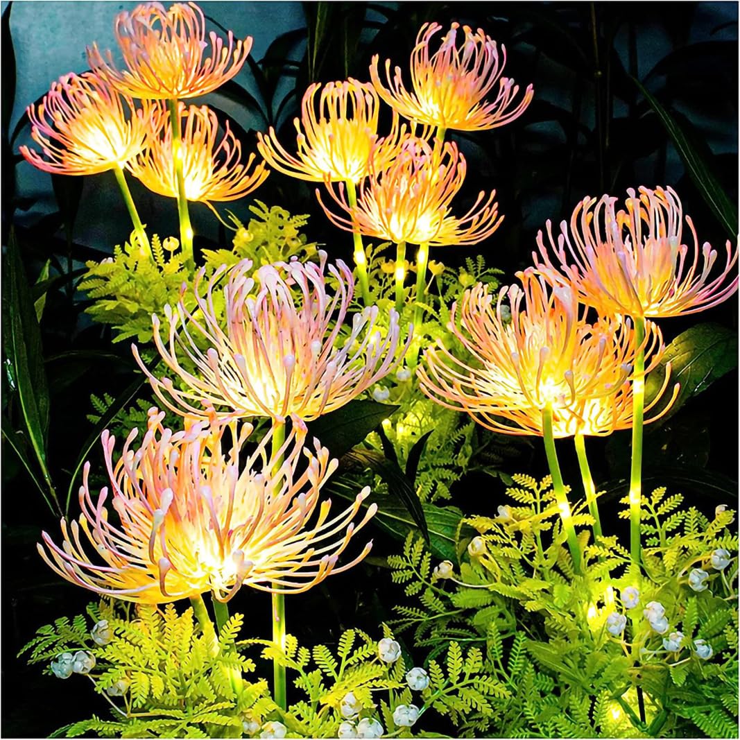 Redefun Solar Lights Outdoor Garden, Upgraded 3-Flower Solar Flower Lights for Yard Decor, IP65 Waterproof Decorative Flower Ornaments for Lawn Patio Porch Flowerbed Pathway Cemetery Decorations(2Pcs)
