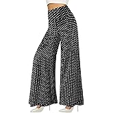 QGGQDD Wide Leg Palazzo Pants for Women - Casual Soft High Waist Lounge Pants Loose Comfy Stretchy Trousers