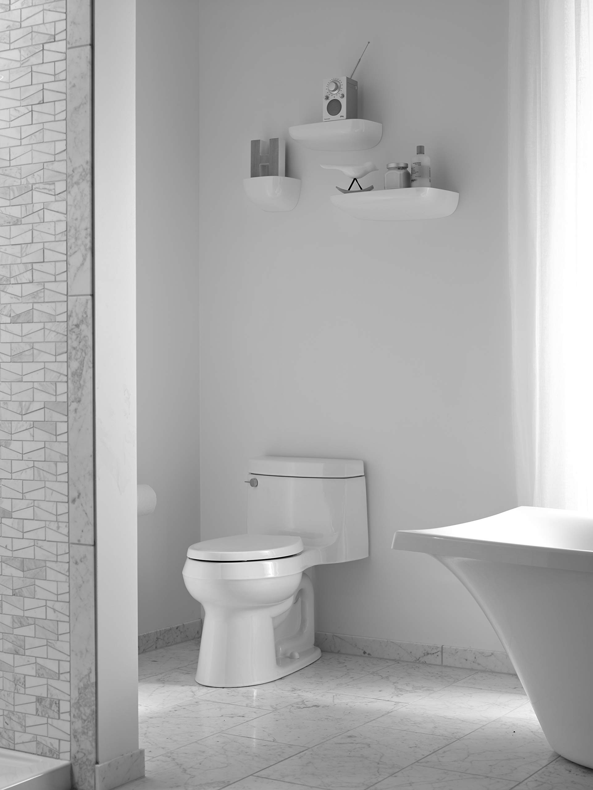 KOHLER 40080 Reveal Elongated, GripTight Bumpers, QuietClose Release Hinges, QuickAttach