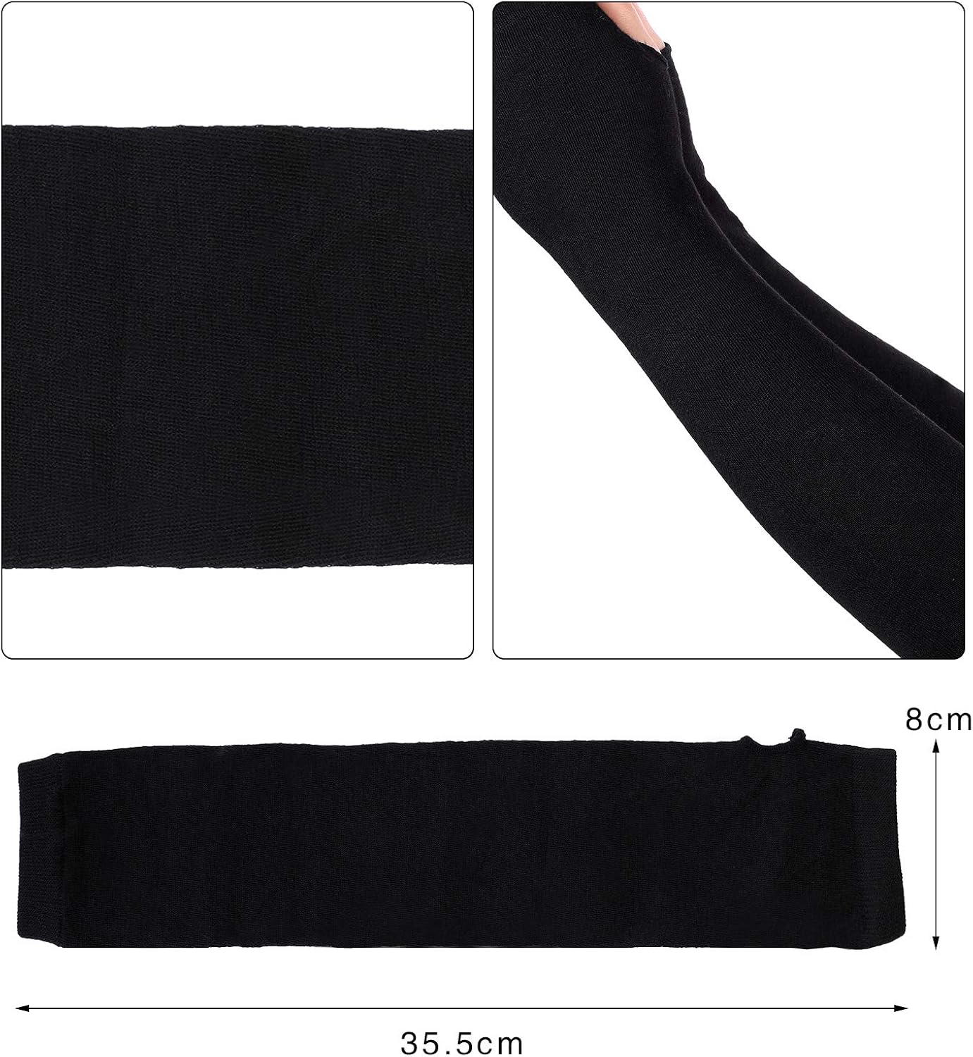 Pangda 4 Pairs Women's Fingerless Mittens Long Knitted Arm Warmers with Thumb Hole Elastic Gloves (Color Set 3): Clothing