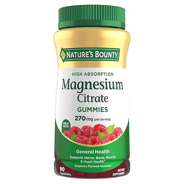 NATURE’S BOUNTY MAGNESIUM CITRATE GUMMIES FOR ADULTS, SUPPORTS...
