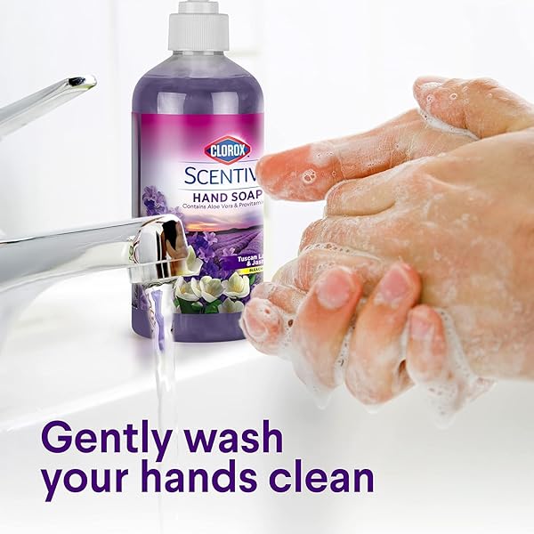 CLOROX SCENTIVA LIQUID HAND SOAP, TUSCAN LAVENDER & JASMINE SCENT – BLEACH-FREE SCENTED HAND HAND WASH WITH ALOE VERA & PROVITAMIN B5 FOR KITCHEN OR BATHROOM, 14 FL OZ – 2 PACK