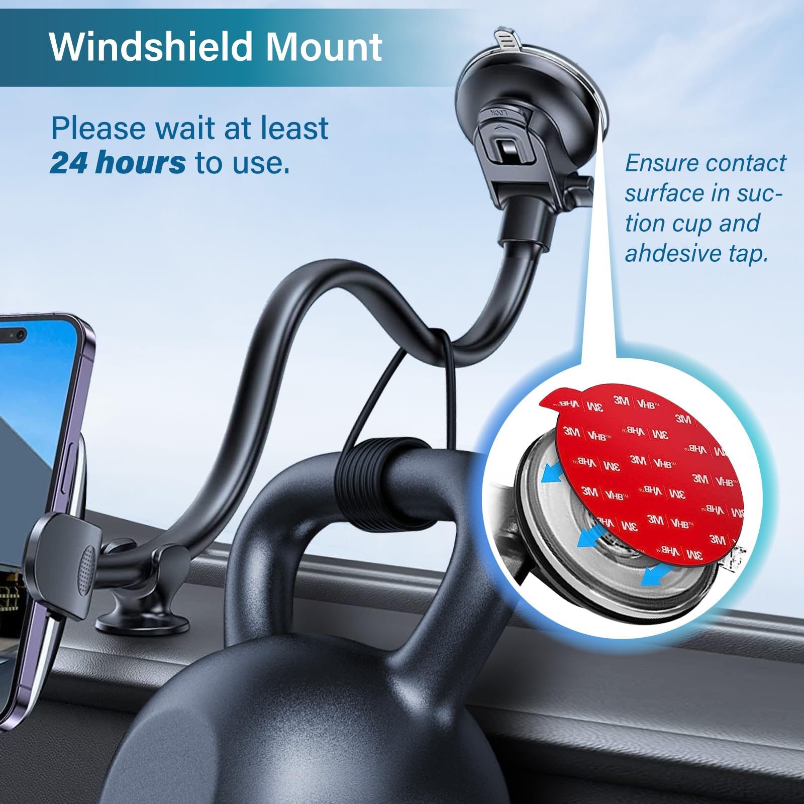 volport Sticky Adhesive Replacement for Dashboard Suction Cup Mount, 80mm (3.15